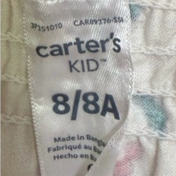 Carter’s Girls Floral White Pink Green One Piece Romper Size 8/8A Like new - Picture 4 of 6